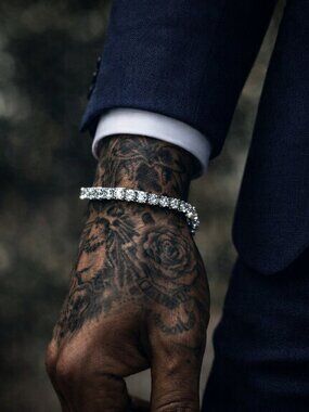 Silver Simulated Diamond Tennis Bracelet